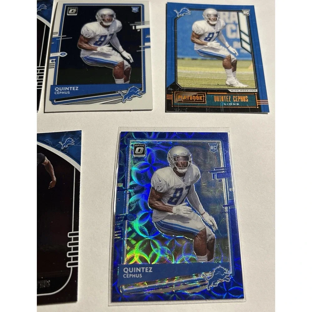Lot of 5 Detroit Lions Quintez Cephus Football Trading Cards (X8)